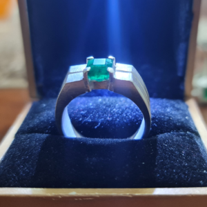 1.55 Carat Square Cut Emerald Ring